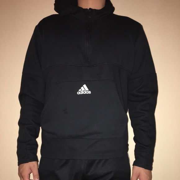 Black Adidas Quarter Zip Hoodie - Picture 2 of 4